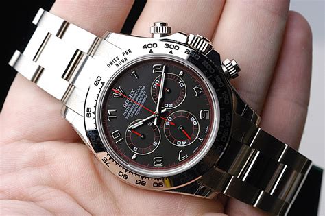 rolex daytona oro bianco lancette rosse|Rolex Cosmograph Daytona in Oro bianco 18 ct, M126509.